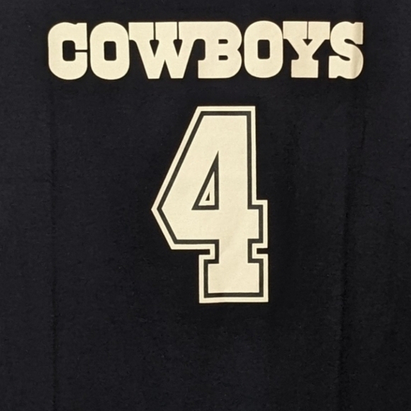 NFL Cowboys 4 Prescott Navy Blue Short Sleeve Tee size XL 18/20 Kids - Picture 2 of 5